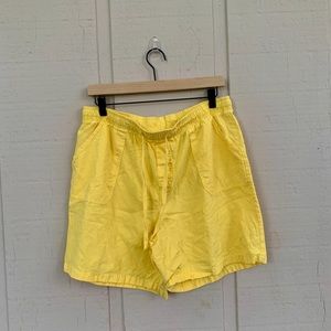 Vintage yellow cotton Basic Editions shorts